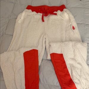 Free people movement Cozy Red and White sweatpants Bottoms
